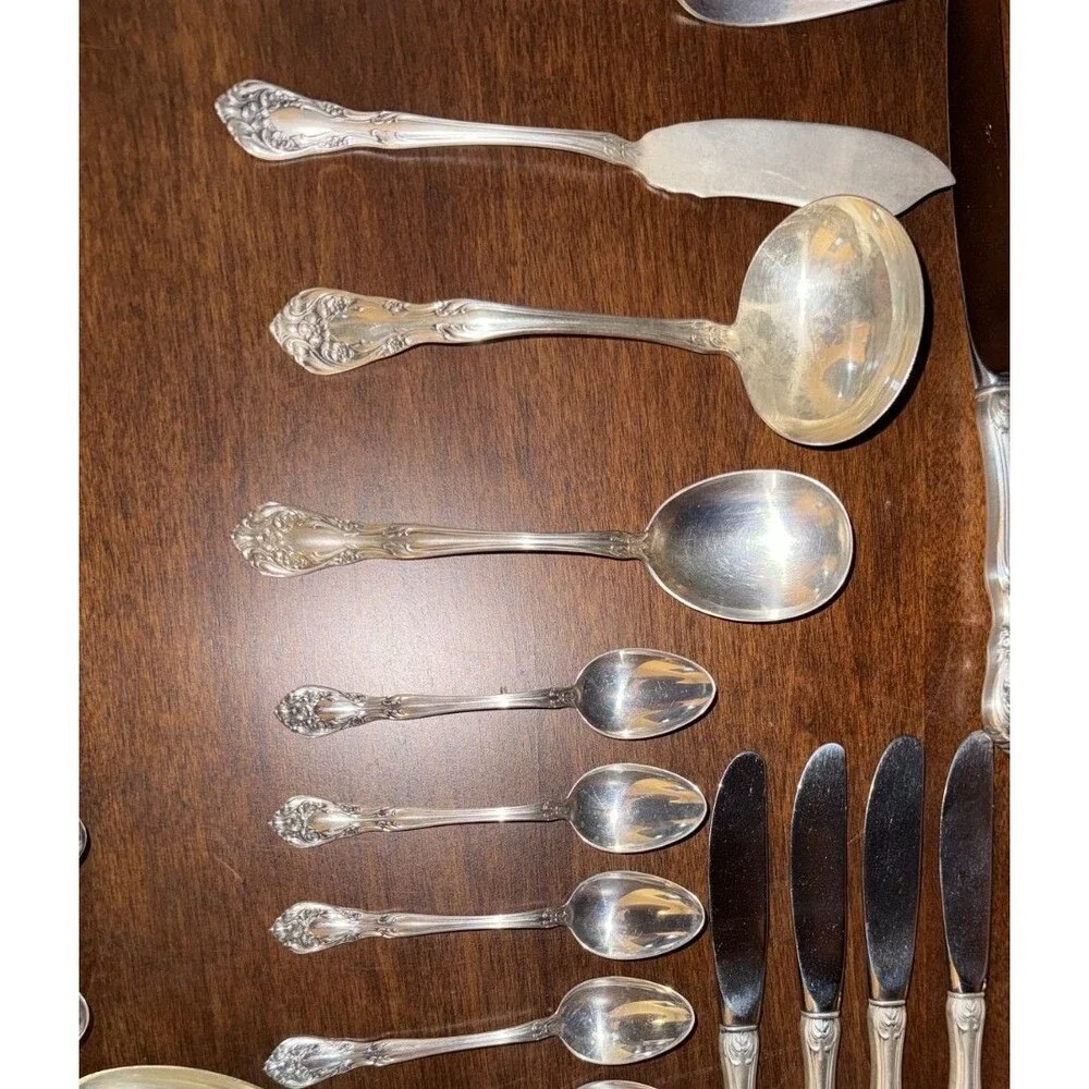 31-Piece Set of Gorham Sterling Silver Flatware Chateau Rose w/ Storage Box
